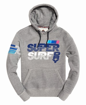 Superdry Super Surf Férfi Kapucnis Pulóver Piros/Szürke | GEXCM6107